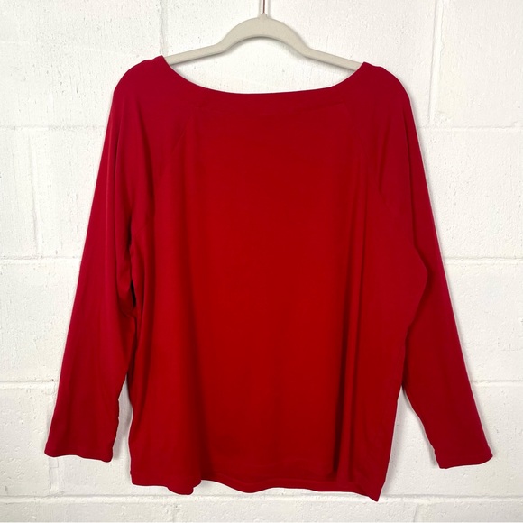 Lauren Ralph Lauren‎ Long Sleeve Tee Boatneck Red Classic Preppy Old Money 2X - Picture 7 of 12